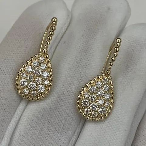 Pear Hook Earrings — Pavé Yellow Gold — view 2 of 2