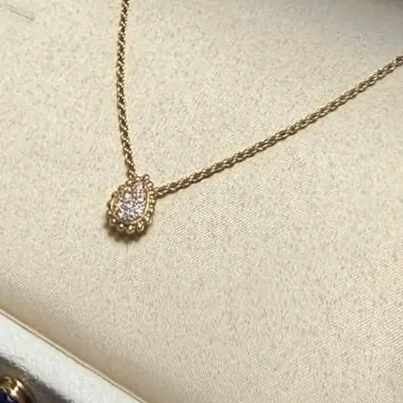 Petite Pear Pendant — Pavé Rose Gold
