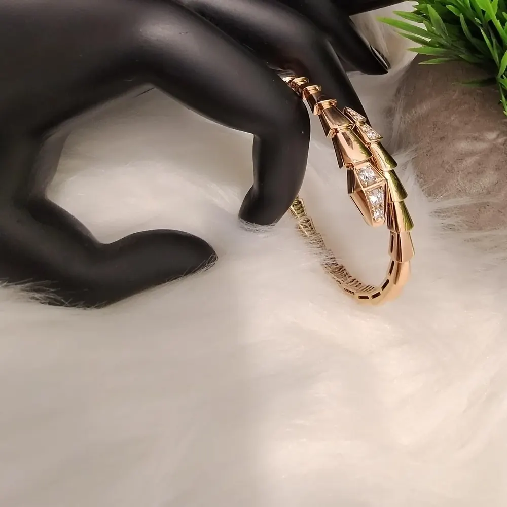 Serpent Wrap Bangle — Rose Gold, Pavé Head — view 1 of 2