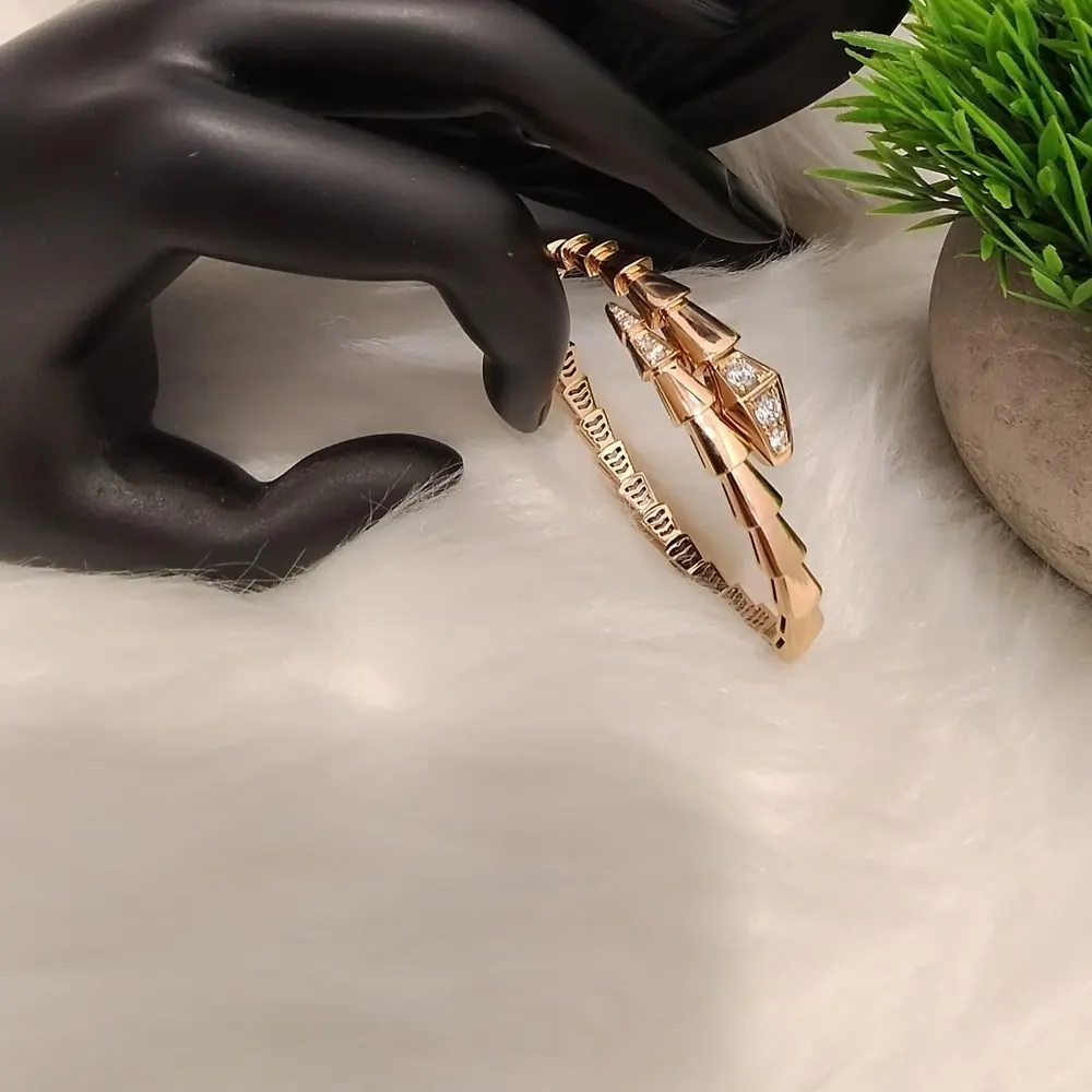 Serpent Wrap Bangle — Rose Gold, Pavé Head — view 2 of 2