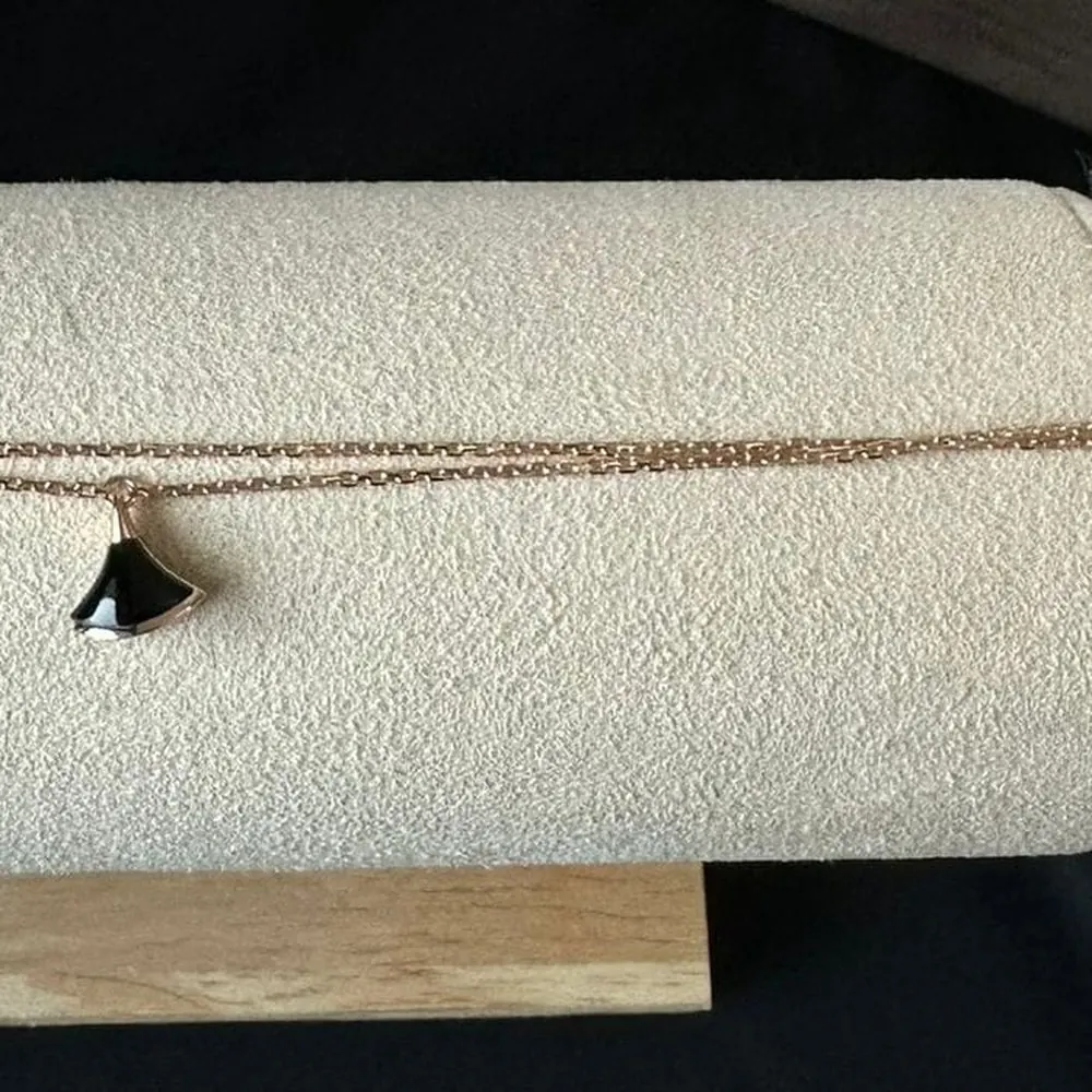 Mini Fan Bracelet — Black Onyx, Rose Gold