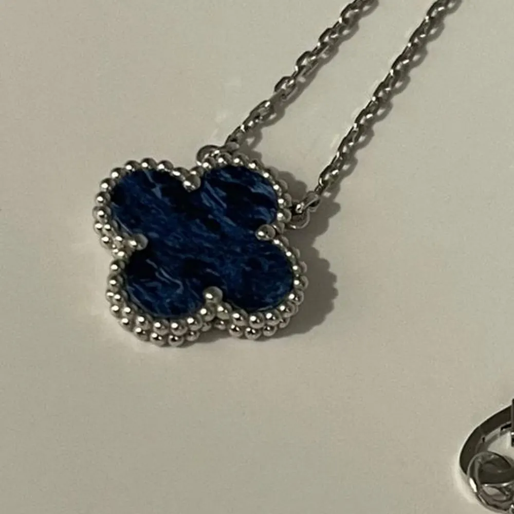 Clover Pendant — Lapis Blue
