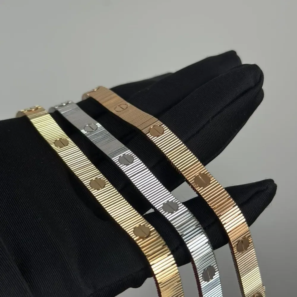 Fluted Screw Bangle — Three Golds — view 1 of 2