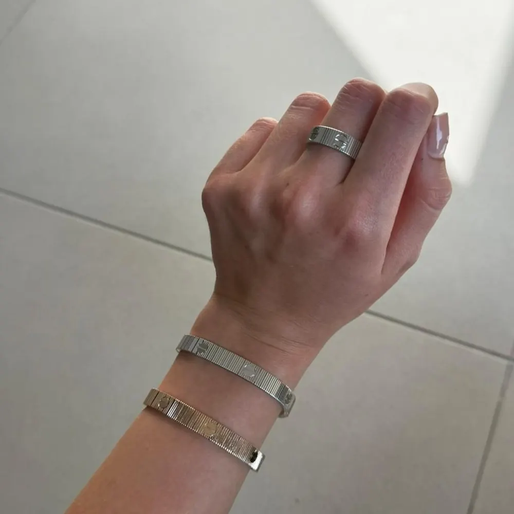 Fluted Screw Bangle — White Gold — view 1 of 2