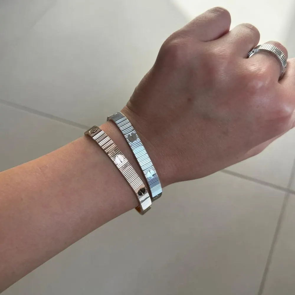 Fluted Screw Bangle — White Gold — view 2 of 2