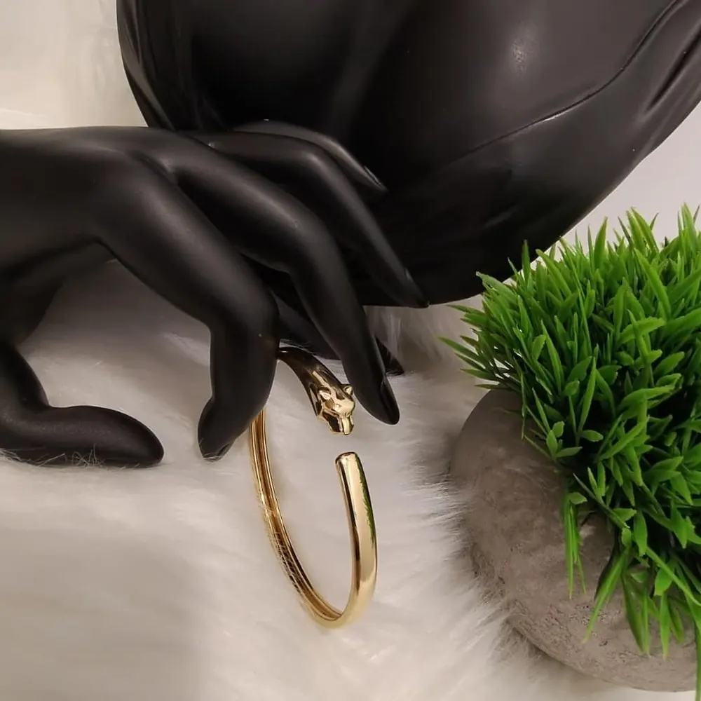 Panther-Head Bangle — Gold