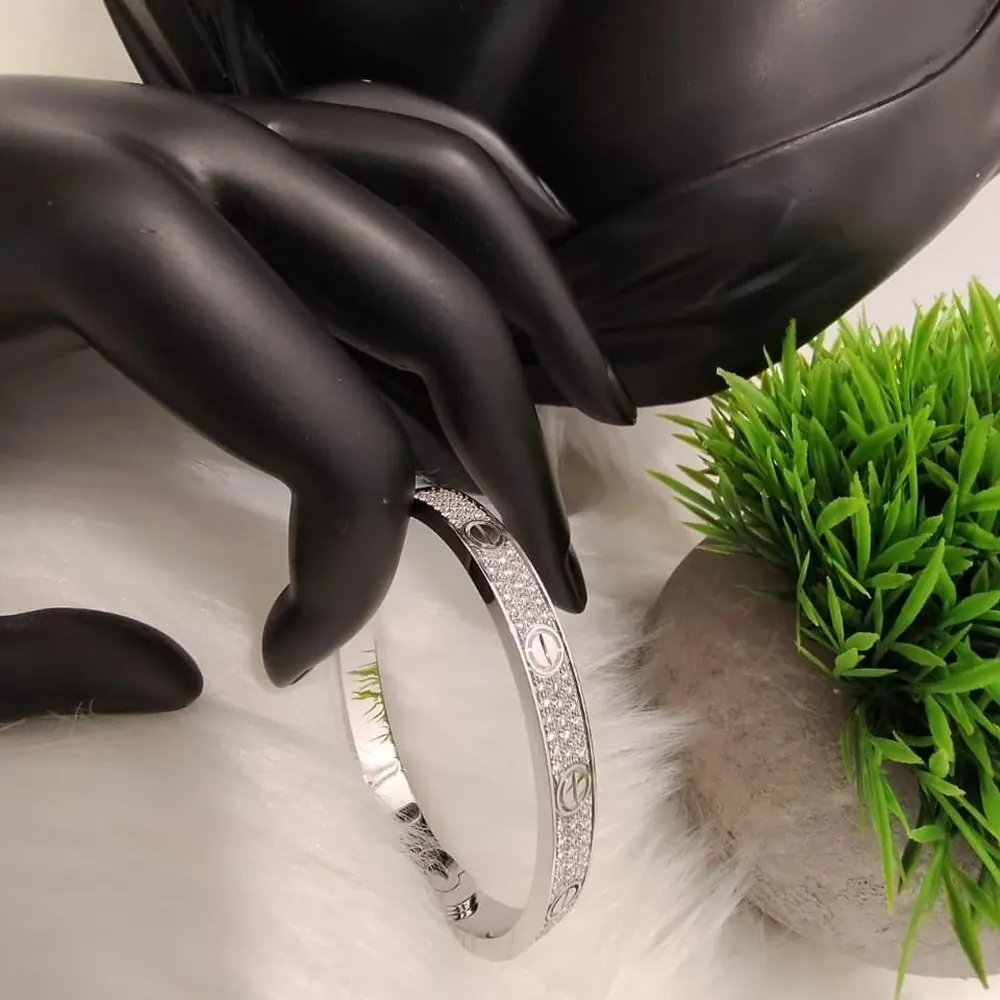 Screw Bangle — Pavé White Gold — view 2 of 2