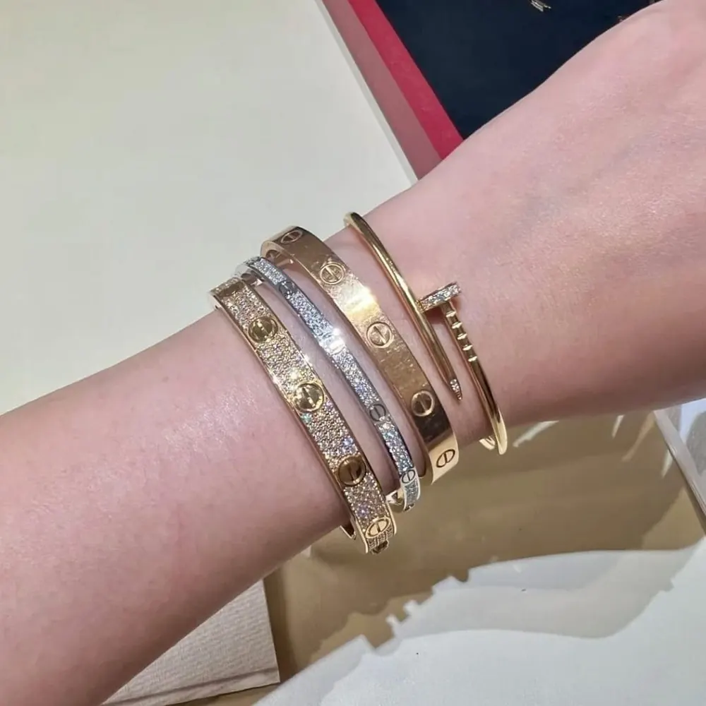 The Bangle Stack — Screw, Pavé & Nail