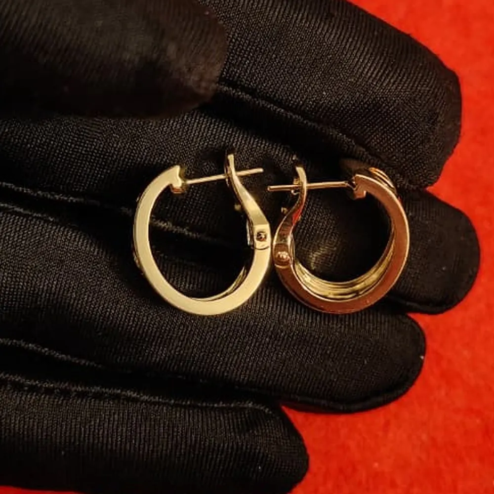 Screw Hoop Earrings — Yellow & Rose Gold