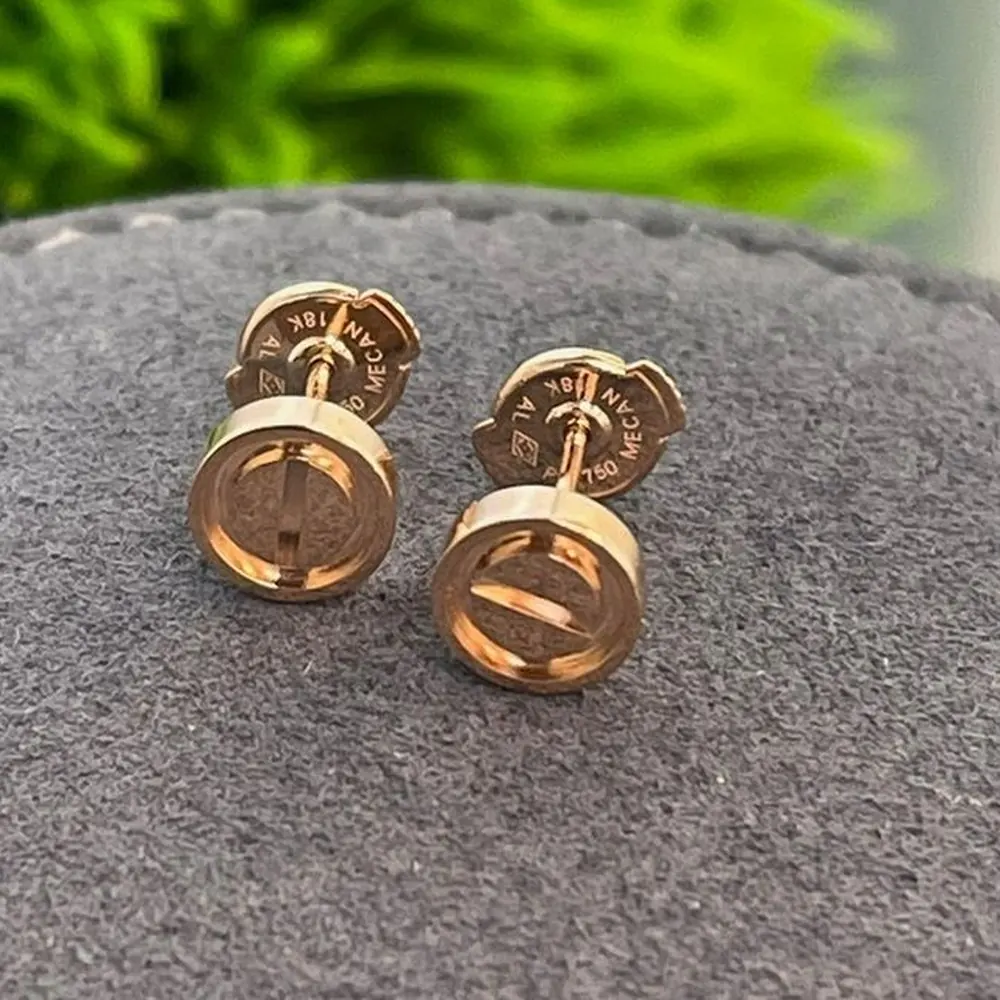 Screw Stud Earrings — Rose Gold