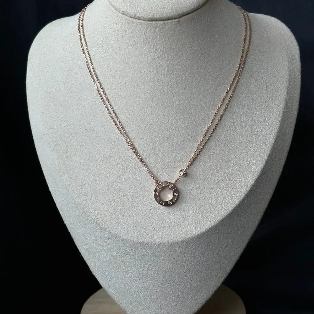 Engraved Circle Necklace — Rose Gold — view 1 of 2