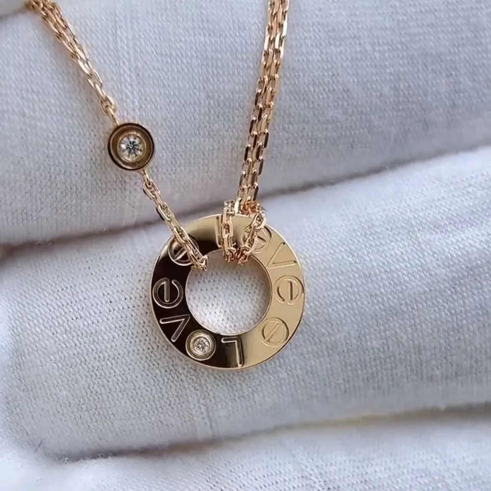 Engraved Circle Necklace — Rose Gold — view 2 of 2