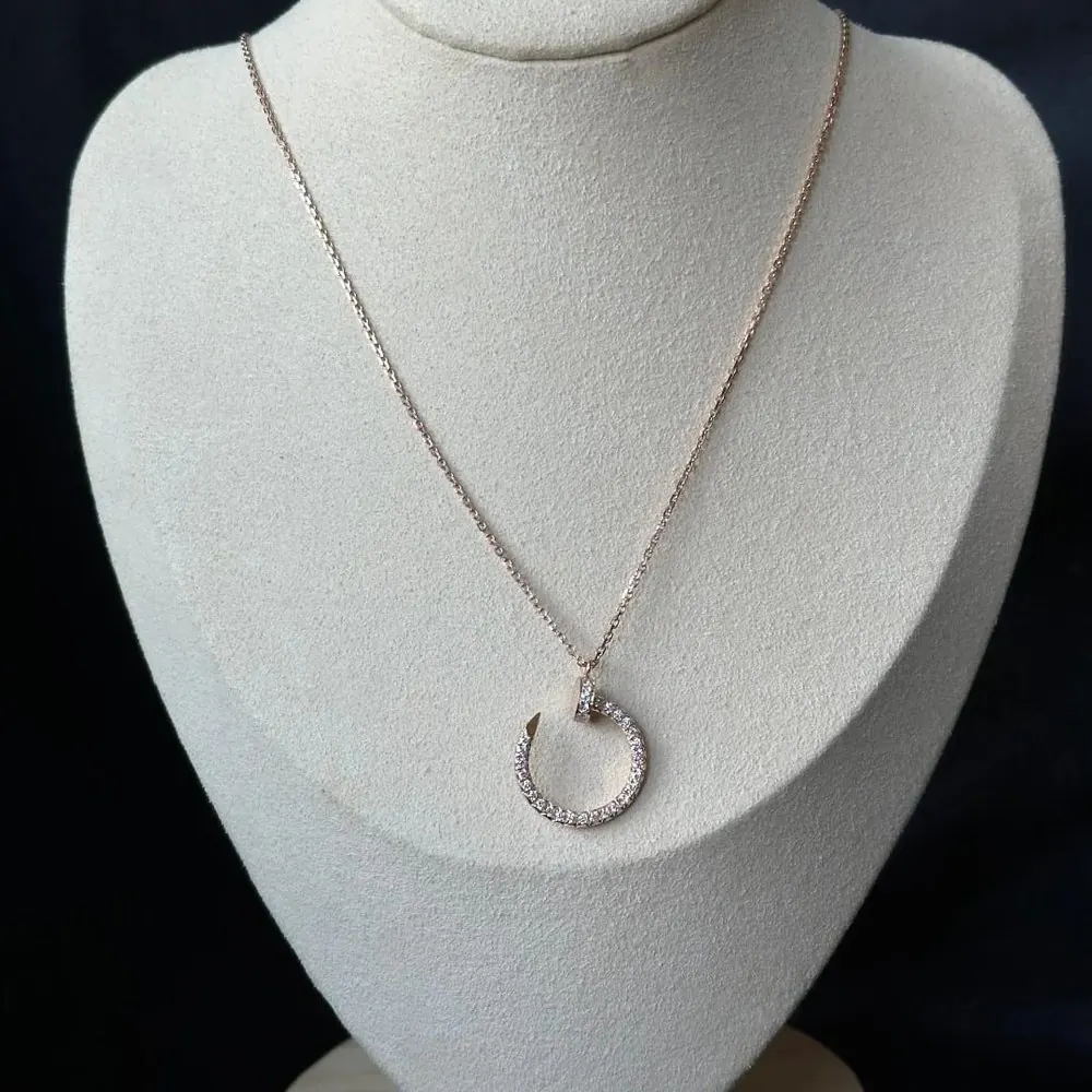 Pavé Nail Pendant — Rose Gold
