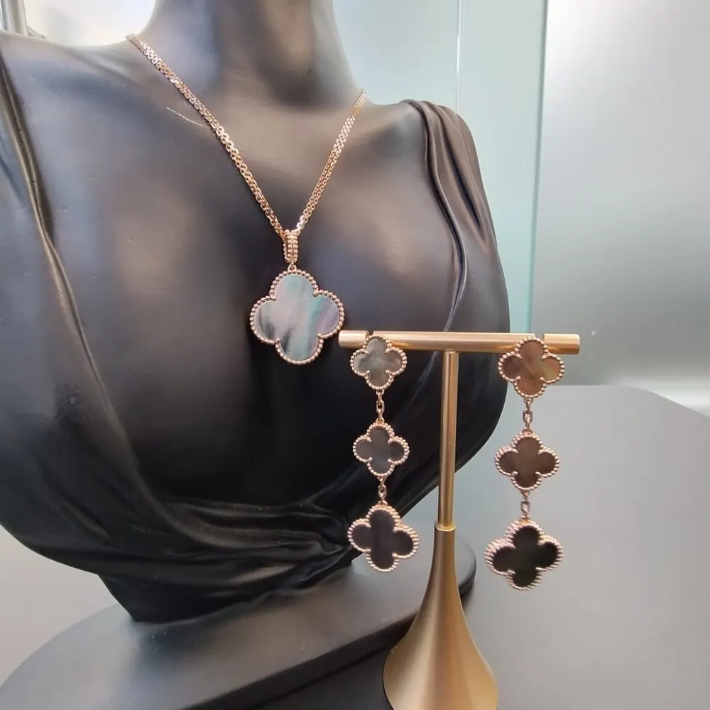 Clover Drop Earrings — 3 Motif — view 2 of 2