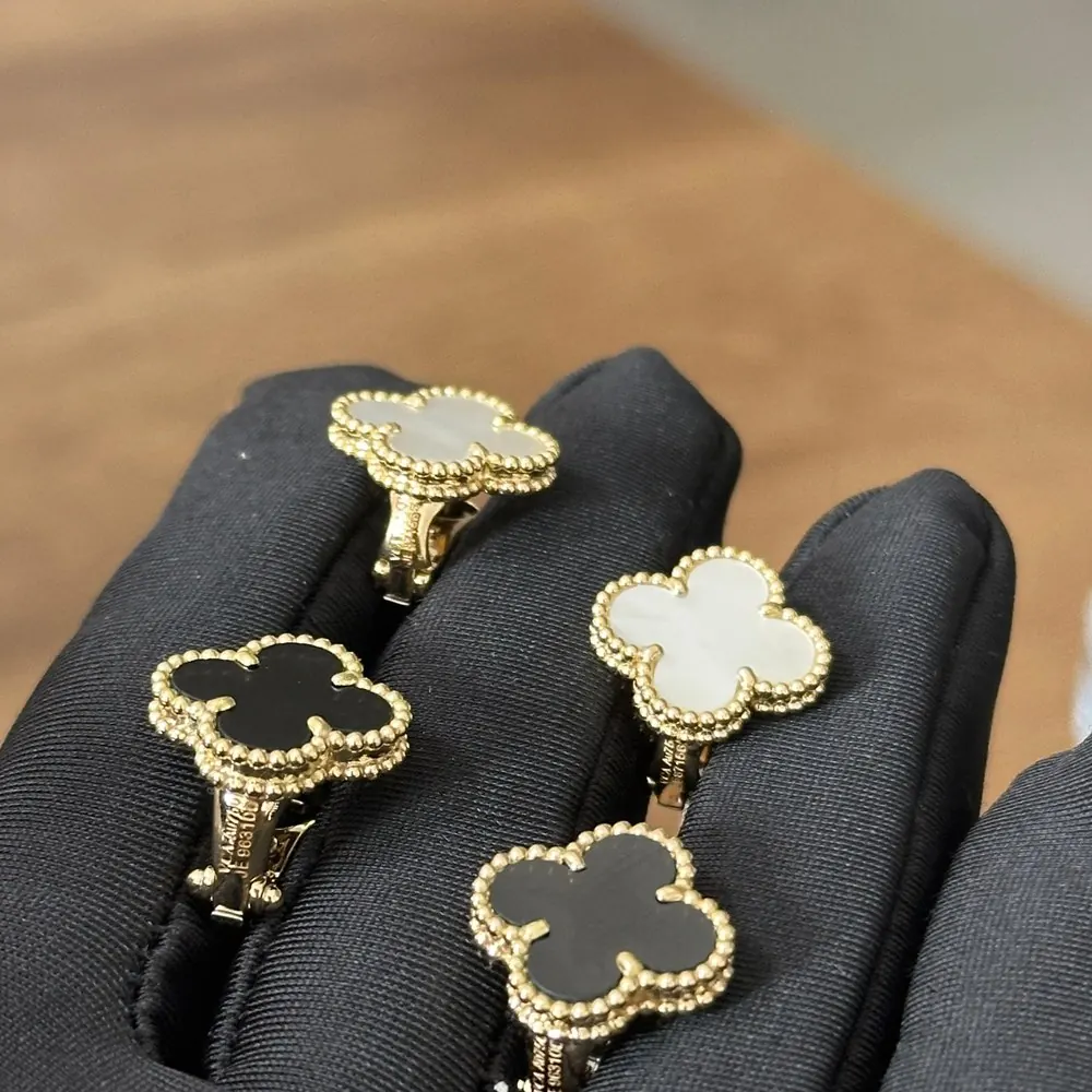Clover Drop Earrings — Mother of Pearl
