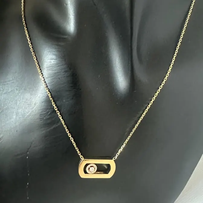 Halo Slider Necklace — Polished Yellow Gold — view 2 of 2