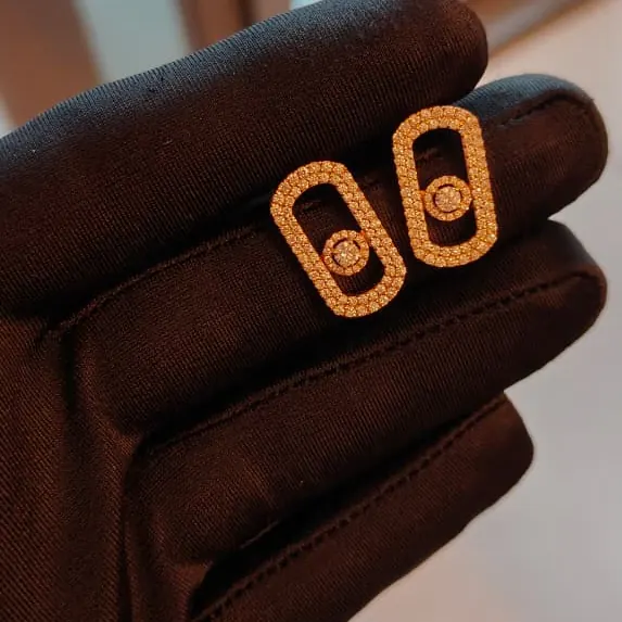 Halo Slider Studs — Pavé Rose Gold — view 1 of 2