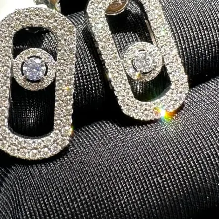 Halo Slider Studs — Pavé White Gold — view 1 of 2