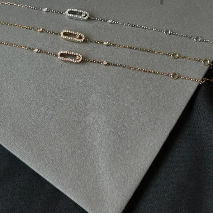 Solo Slider Bracelet — Pavé White, Yellow & Rose Gold