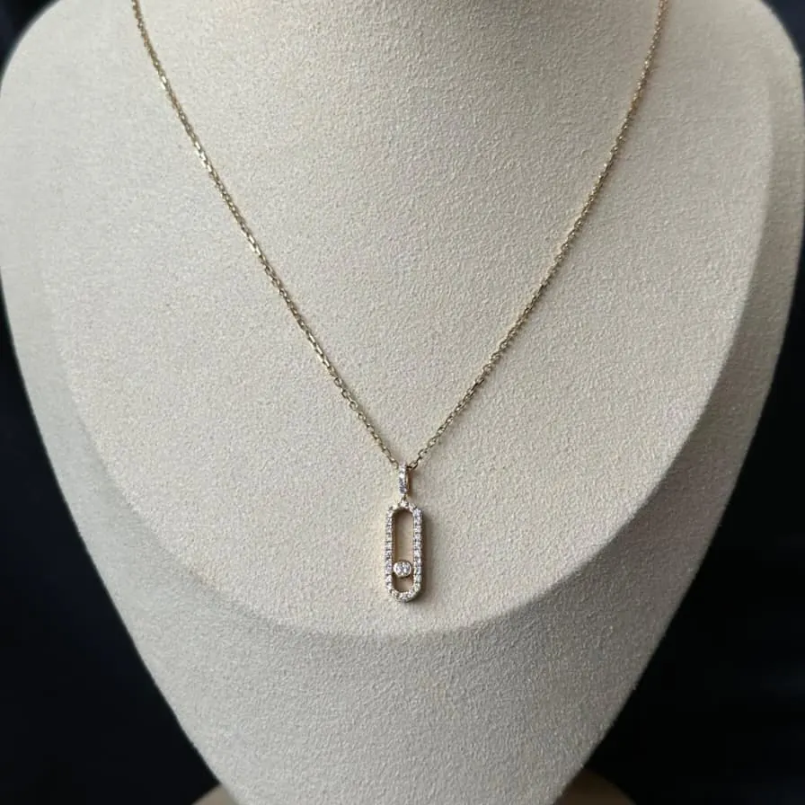 Solo Slider Pendant — Pavé Rose Gold