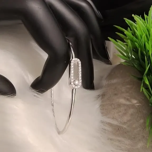 Slider Wire Bangle — Pavé White Gold — view 2 of 2