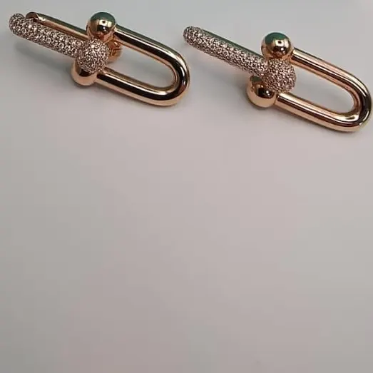 Ball-Link Earrings — Pavé & Polished Rose Gold