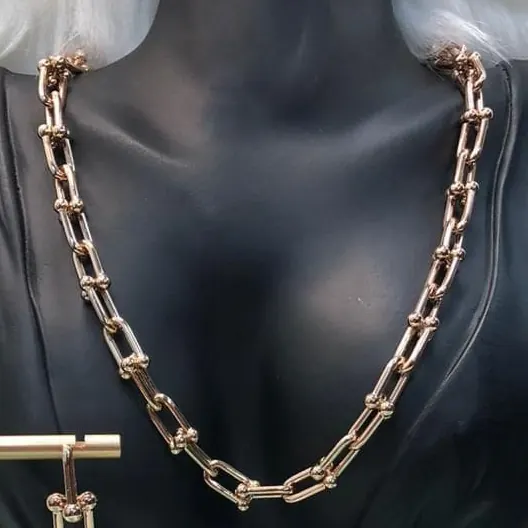 Ball-Link Necklace — Rose Gold